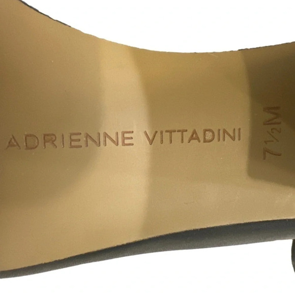 Adrienne Vittadini Glatz Leather black round toe chunky block heel pumps sz 7.5 - Picture 5 of 8